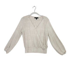 Banana Republic Long Sleeve Cross Over Sweater in Oatmeal Heather - Sz XS